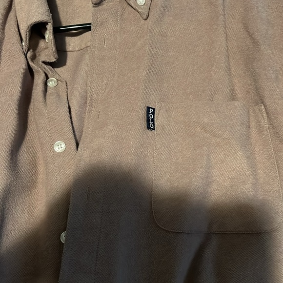 Men’s Polo tan shacket button down - Picture 5 of 7